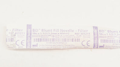 BD 305211 Blunt Fill Ndle with Filter 18G x 1-1/2inch